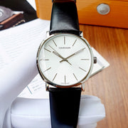 Calvin Klein Posh Silver Dial Black Leather Strap Watch for Men - K8Q311C6