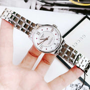 Tissot Chemin Des Tourelles Powermatic 80 Rubies Mother of Pearl Dial Silver Steel Strap Watch For Women - T099.207.11.113.00