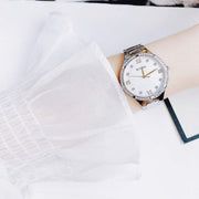Bulova Crystal Collection Mother of Pearl Dial Silver Steel Strap Watch for Women - 96L263