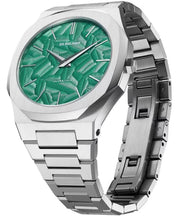 D1 Milano Ultra Thin Fir Green Dial Silver Steel Strap Watch for Men - D1-UTBJ34