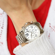 Michael Kors Bradshaw Chronograph Silver Dial Silver Steel Strap Watch for Men - MK5535