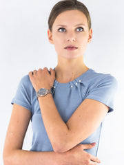 Tommy Hilfiger Ari Diamonds Blue Dial Silver Steel Strap Watch for Women - 1781976