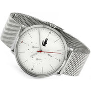 Lacoste Moon Multifunction White Dial Silver Steel Strap Watch for Men - 2011025