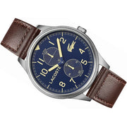Lacoste Continental Blue Dial Brown Leather Strap Watch for Men - 2011040