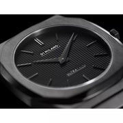 D1 Milano Ultra Thin Black Dial Gray Steel Strap Watch for Men - D1-UTBJ15
