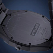 D1 Milano Ultra Thin Black Dial Gray Steel Strap Watch for Men - D1-UTBJ15