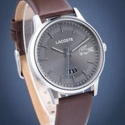 Lacoste Madrid Grey Dial Brown Leather Strap Watch for Men - 2011033
