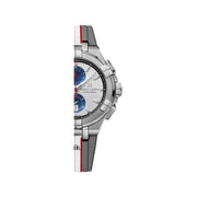 Maurice Lacroix Aikon Chronograph Special Edition Mahindra Racing Silver Dial Grey Rubber Strap Watch for Men - AI1018-TT031-130-2